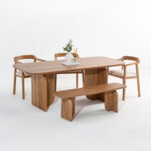 Vandana Zentrix Solace Wooden Dining Table with Solid Handmade Contemporary Design