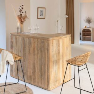 Vandana Maxima Zenova Mango Wood Corner Bar Cabinet - Bar Cabinet