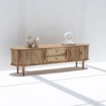 Vandana Novara Optima Wooden TV Unit Modern Solid Wood Minimalist Entertainment Console Design