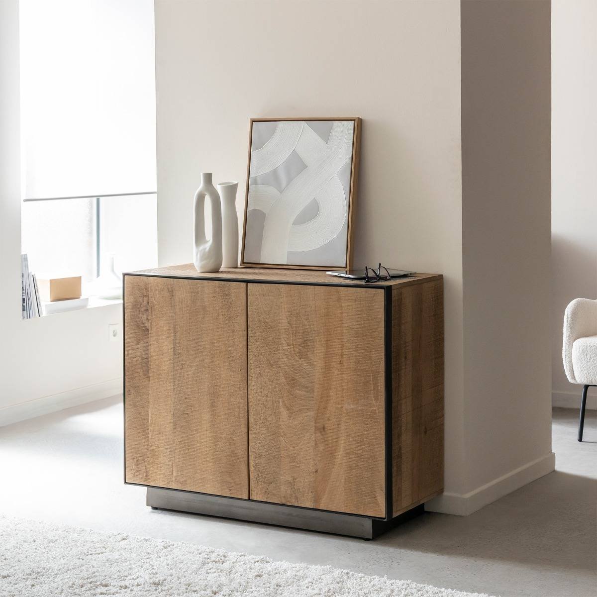 Vandana Stellar Merino 2-door sideboard in mango wood and metal Vandana Stellar Merino 2-door sideboard in mango wood and metal