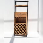 Vandana Vesta Radiant Standing Mango Wood Bar Cabinet Modern Solid Wood Home Bar Storage
