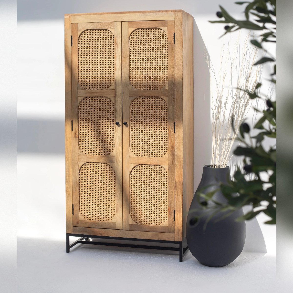 Vandana Vesta Maxima Rattan Wooden Cabinet Modern Natural Woven Storage Furniture Design Vandana Vesta Maxima Rattan Wooden Cabinet Modern Natural Woven Storage Furniture Design