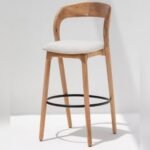 Vandana Falcon Mira Wooden Bar Stool with Comfortable Seating for Modern Kitchens & Bars