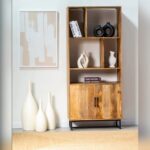 Vandana Altis Elara Display Cabinet Modern Solid Wood Minimalist Storage Furniture Design