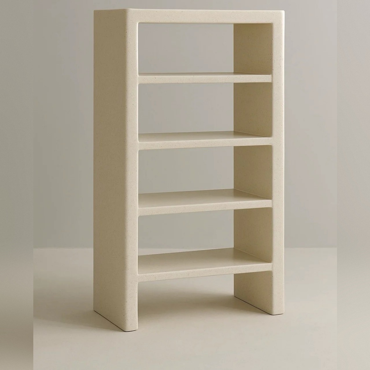 Vandana Altis Aureo Off White Microconcrete Display Shelves Unit Modern Minimalist Design