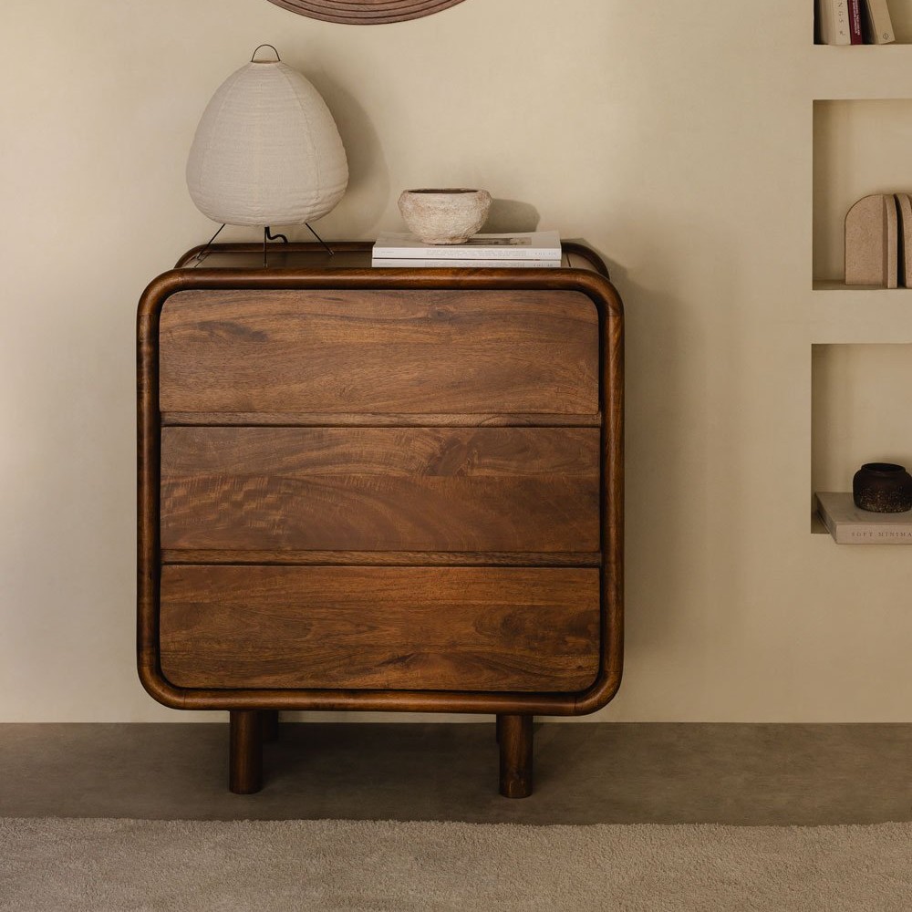 Vandana Nova Astra 3-drawer chest of drawers in Gina mango wood Vandana Nova Astra 3-drawer chest of drawers in Gina mango wood