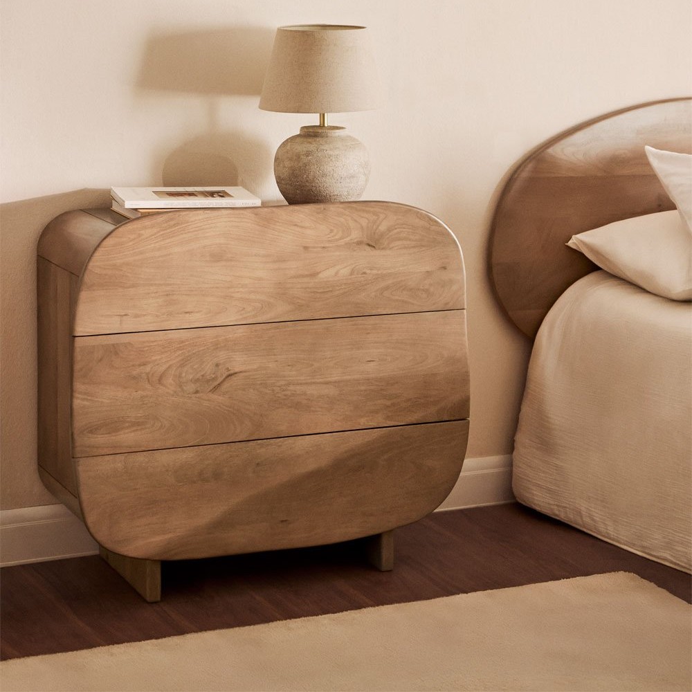 Vandana Hexa Vento 3-drawer chest of drawers in mango wood Vandana Hexa Vento 3-drawer chest of drawers in mango wood