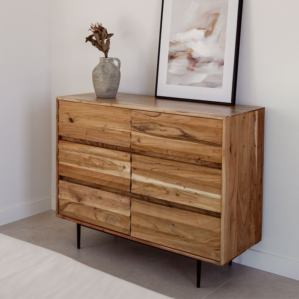 Vandana Nova Altis acacia wood chest of drawers Vandana Nova Altis acacia wood chest of drawers