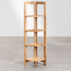 Vandana Nova Hexa Corner shelf in Pattell mango wood