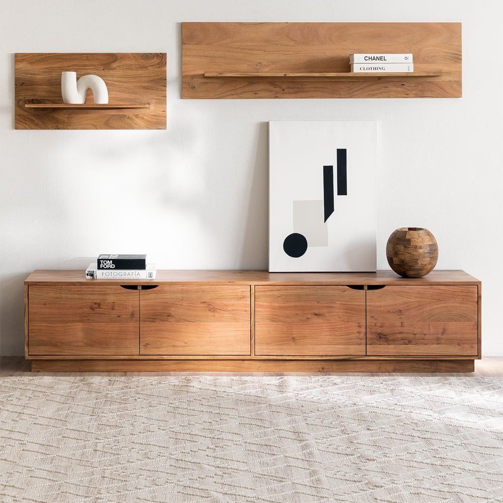 Vandana Arion Hexa TV furniture 200x40 cm in Tasmani acacia wood Vandana Arion Hexa TV furniture 200x40 cm in Tasmani acacia wood
