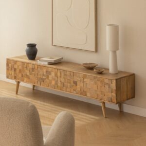 Vandana Arion Nova TV furniture 200x40 cm in Jaralson mango wood