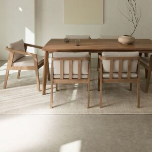 Vandana Hexa Arista acacia wood rectangular dining table