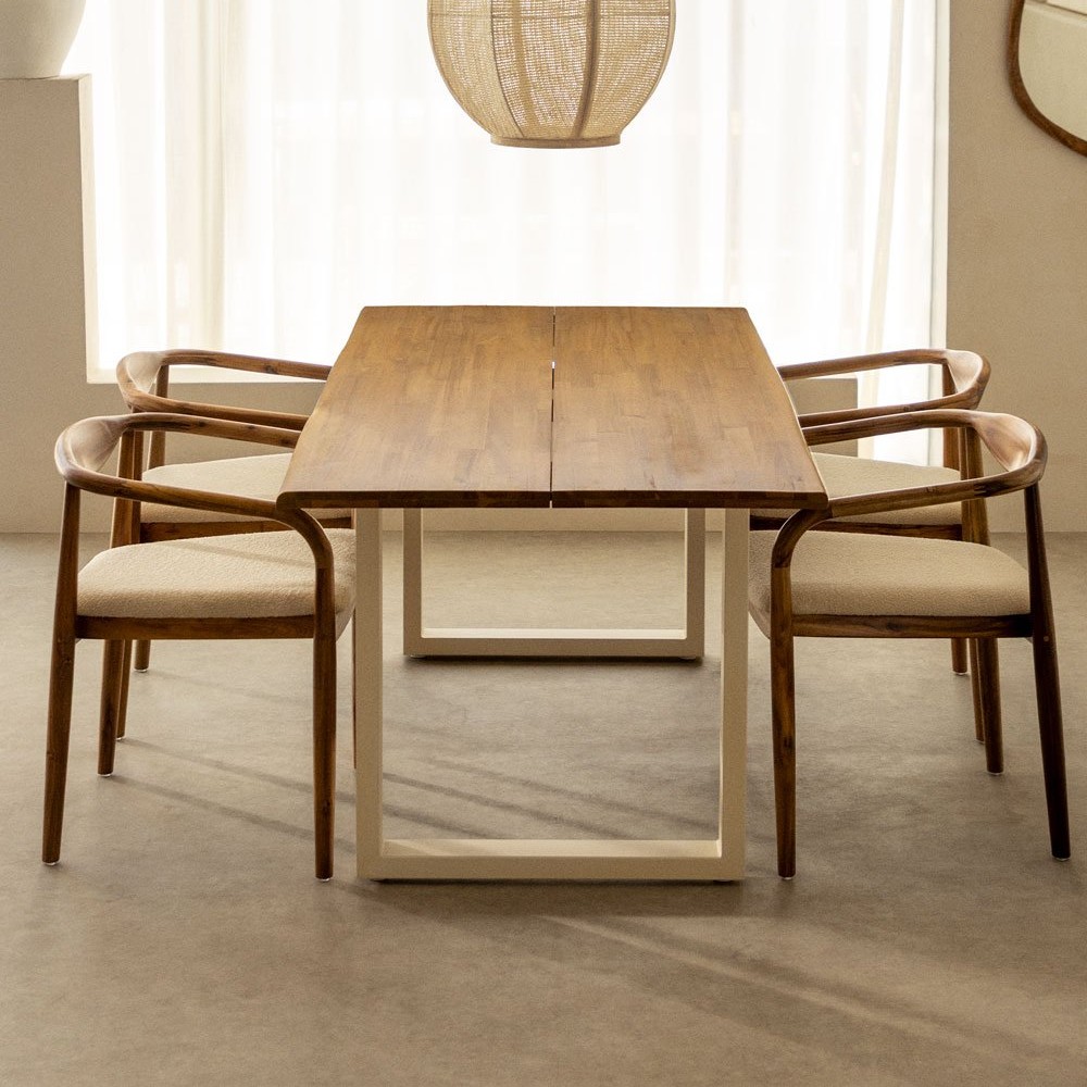 Vandana Hexa Falcon Rectangular dining table 180x90 cm in acacia wood and Maupi steelVandana Hexa Falcon Rectangular dining table 180x90 cm in acacia wood and Maupi steel Vandana Hexa Falcon Rectangular dining table 180x90 cm in acacia wood and Maupi steel
