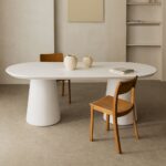 Vandana Hexa Vesta Oval dining table 220x95 cm in Noemi cement