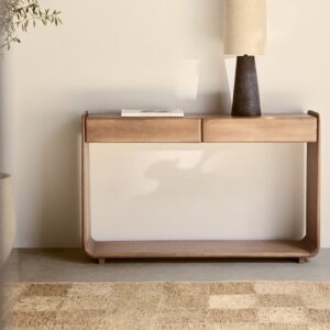 Vandana Flux Zenova Rectangular console table 120x30 cm in Tinsley wood