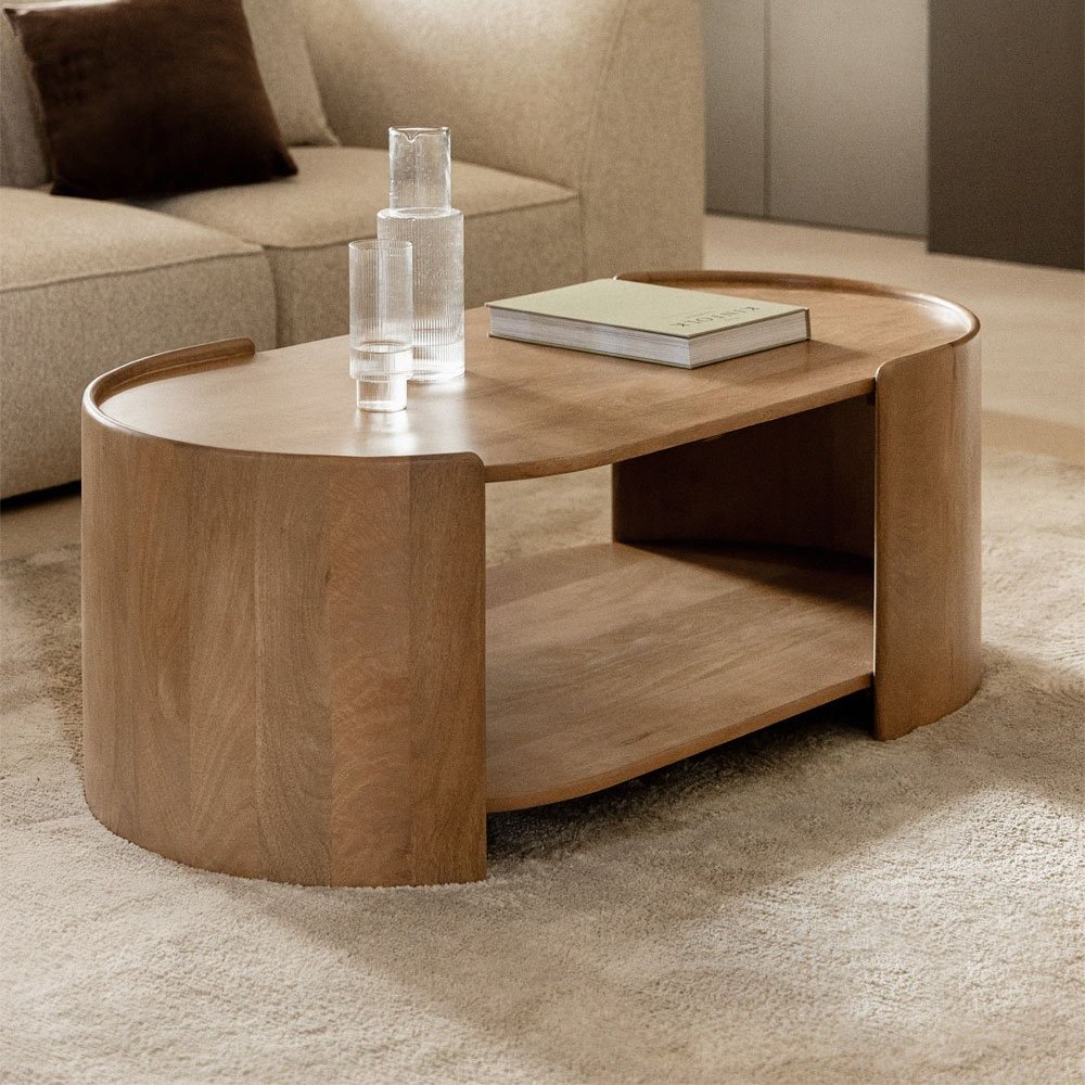 Vandana Hexa Zenova Oval coffee table 110x60 cm in Sidney mango wood Vandana Hexa Zenova Oval coffee table 110x60 cm in Sidney mango wood