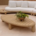 Vandana Hexa Nova Oval garden coffee table 140x70 cm in acacia wood Jerome