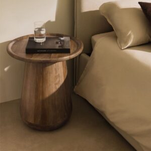 Vandana Nova Altis Round bedside table Ø50 cm in mango wood Naiara