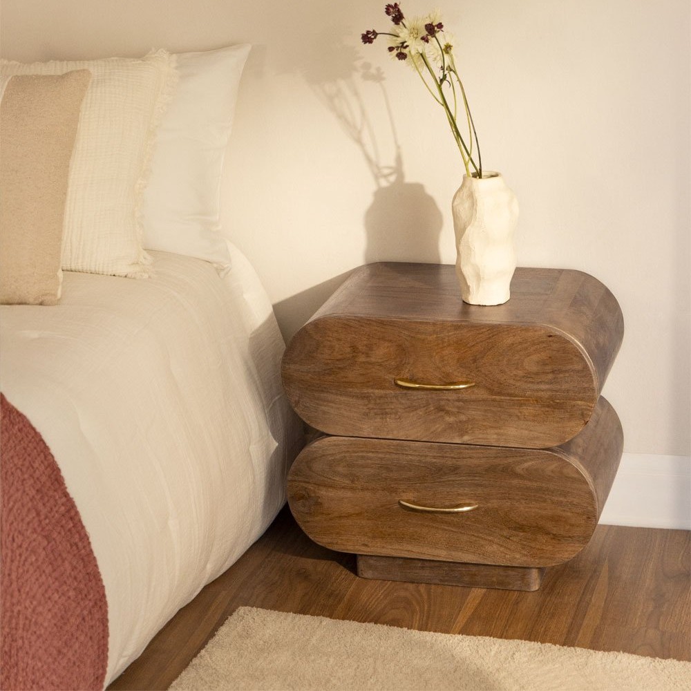 Vandana Nova Zentrix mango wood bedside table 55x35 cm Vandana Nova Zentrix mango wood bedside table 55x35 cm