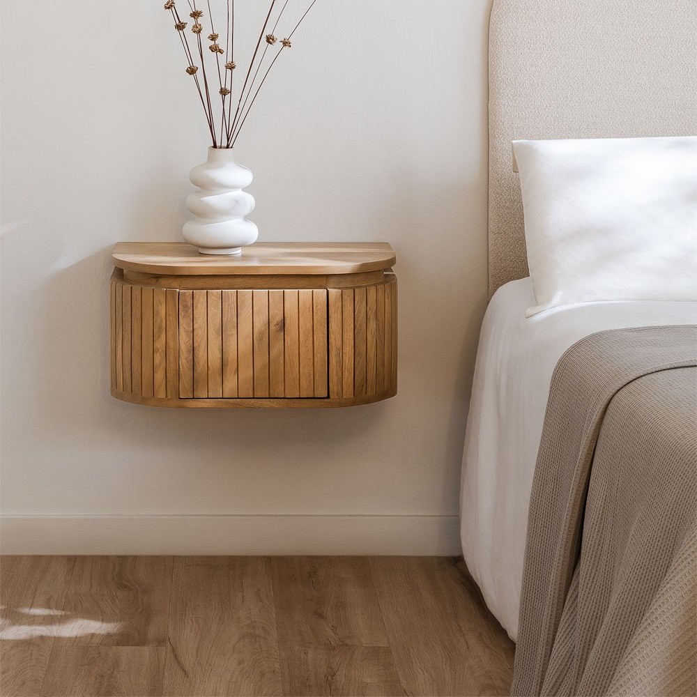 Vandana Arion Pebble Nightstand in Mango Wood Analis Vandana Arion Pebble Nightstand in Mango Wood Analis