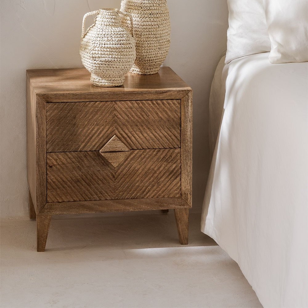 Vandana Nova Elara mango wood bedside table Vandana Nova Elara mango wood bedside table