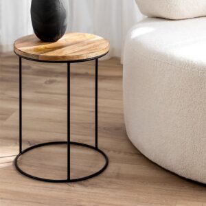 Vandana Terra Merino Round side table Ø30 cm in Tannam mango wood