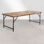 Vandana Hexa Orion Rectangular dining table 200x100 cm foldable in mango wood and iron Fer