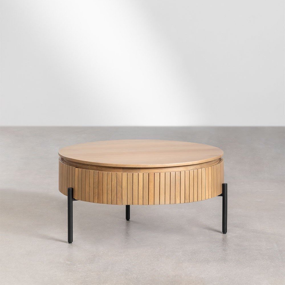 Vandana Grand Cresta Round coffee table Ø90 cm in mango wood Analis Vandana Grand Cresta Round coffee table Ø90 cm in mango wood Analis