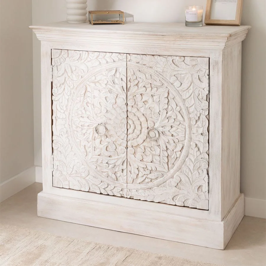 Vandana Grand Nova Hand-Carved Wooden Sideboard Vandana Grand Nova Hand-Carved Wooden Sideboard