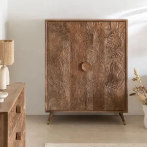 Vandana Hexa Terra HAND-CRAVED WOODEN CABINET