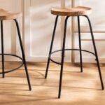 Vandana Amber Detail High stool 75 cm in Darcko wood