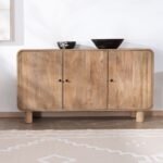 Vandana Autumn Field 140cm Pop Style Mango Wood Plume 3-Door Buffet