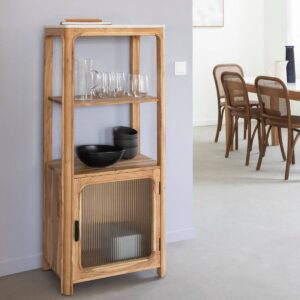 Vandana Ultra Merino acacia wood and marble column
