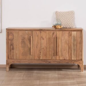 Vandana Crystal Aura modern acacia wood sideboard Melody with 3 doors, 145 cm