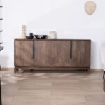 Vandana Crystal Haven-style 4-door sideboard in solid mango wood