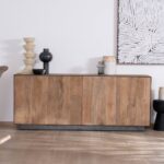 Vandana Crystal Harmony solid mango wood sideboard with clean lines and 4 doors