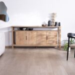 Vandana Crystal Space 4-door Japandi-style sideboard in solid mango wood Haya 200 cm