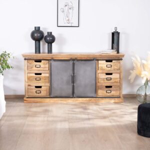 Vandana Crystal Legacy-style sideboard in solid wood and metal Haden