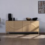 Vandana Crystal Vision 4-door sideboard in metal and solid wood