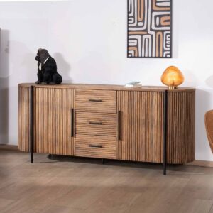 Vandana Crystal Nature 200cm sideboard with doors and drawers in exotic wood Troms