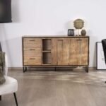 Vandana Autumn Balance Industrial 160cm acacia wood sideboard Baltik with doors, drawers and niches