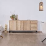 Vandana Autumn Vision 180cm solid mango wood sideboard with 3 doors and drawers