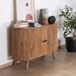 Vandana Autumn Space-style 2-door storage unit with rounded edges, solid acacia wood, Boomer