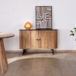 Vandana Autumn Harmony Small two-tone wood and black vintage-style Boogie sideboard