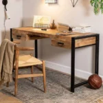 Vandana Hexa Ultra Industrial Furniture Desk metal with (Solid Wood)