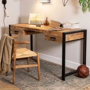 Vandana Hexa Ultra Industrial Furniture Desk metal with (Solid Wood)