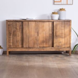 Vandana Amber Order 4-door sliding sideboard in solid mango wood, ethnic chic style