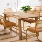 Vandana Hexa Optima Wooden Rectangular Dining Table (160×90 cm) (Solid Wood)