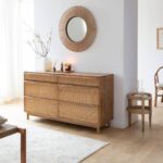 Vandana Ultra Arion chest of drawers in mango wood and caning