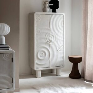 Vandana Vista Aureo white concrete-effect wooden wardrobe